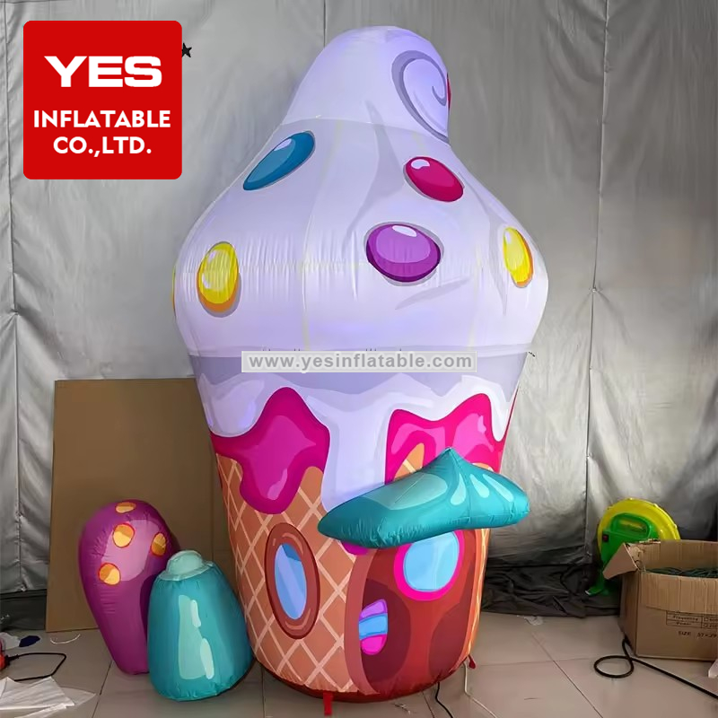 2023 Hot sale giant inflatable ice cream cone, custom ice cream inflatable for advertising