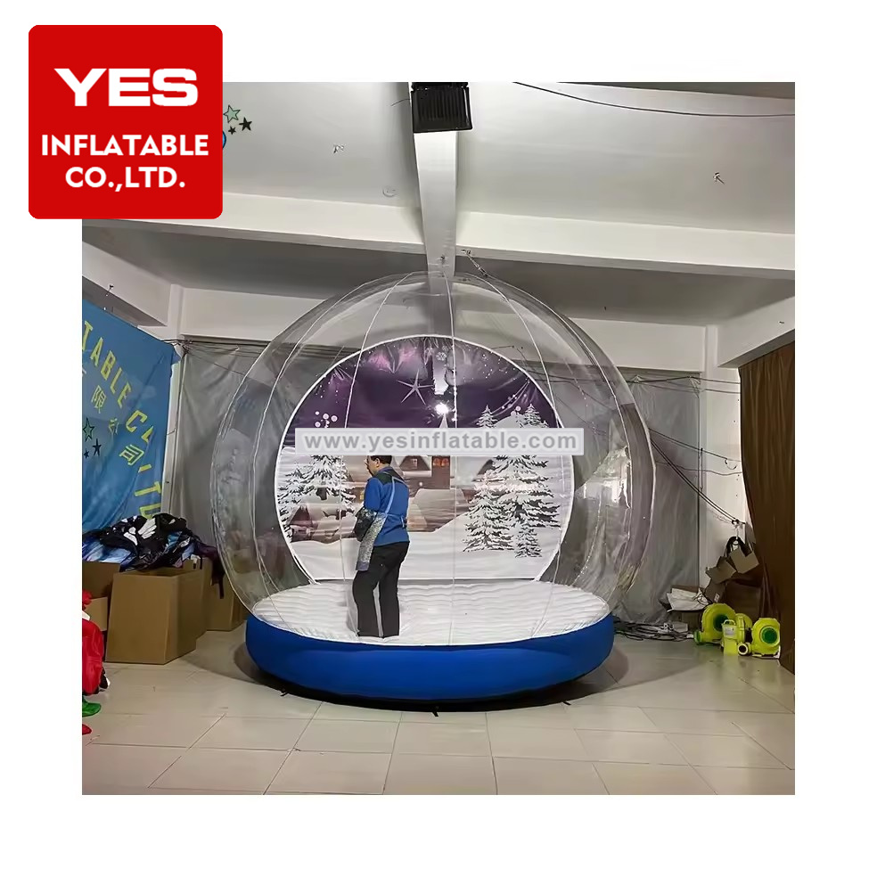 Christmas Decoration Transparency Giant Inflatable Snow Ball For Amusement Park