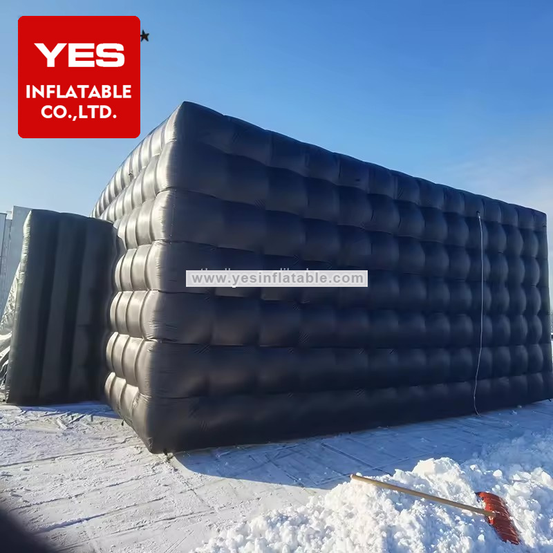 High Quality Giant Inflatable Cube Tent Black Square Inflatable Tent