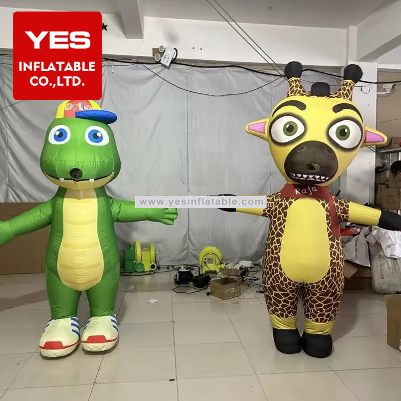 High Quality Inflatable Animal Walking Costume Green Inflatable Dinosaur Costume