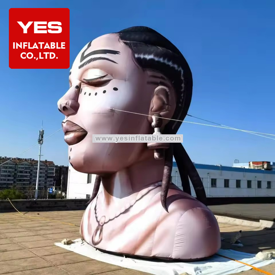 High Quality Inflatable Advertising Model Inflatable African Girl Head