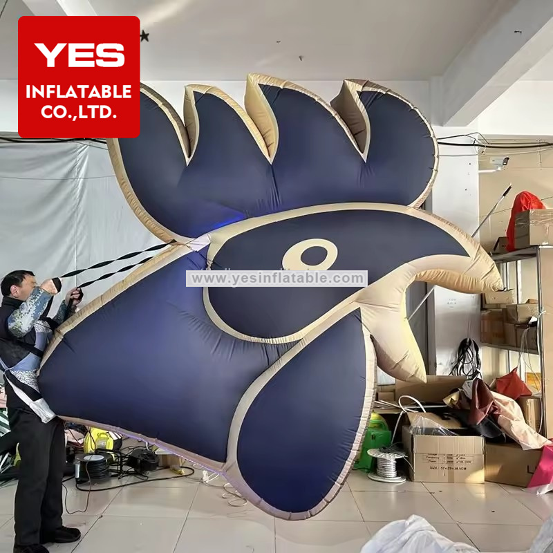 Parade Inflatable Animal Costume Black Gold Inflatable Cock Head Costume