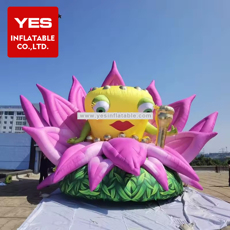 Outdoor Park Decoration Giant Inflatable Flower Model Pink Inflatable Lotus