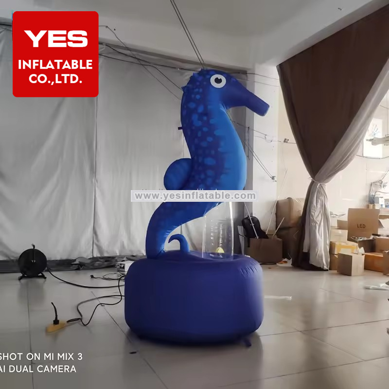 Hot Sale Inflatable Sea Animal Blue Inflatable Sea Horse For Ocean Theme Party Decoration