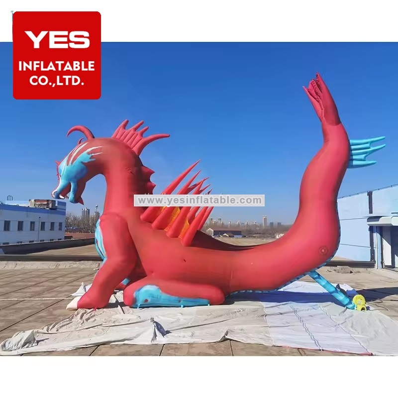 Customized promotional advertizing giant inflatable dragon red large inflatable dragon model