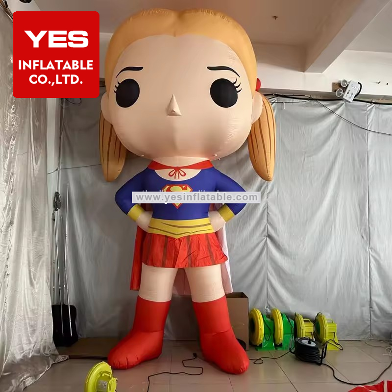 Giant Inflatable Cartoon Charater Inflatable Hero Blond Hair Inflatable Girl