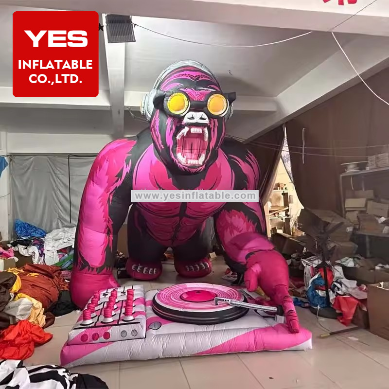 Concert Decoration Inflatable Animal Model Pink Inflatable Dj Baboon