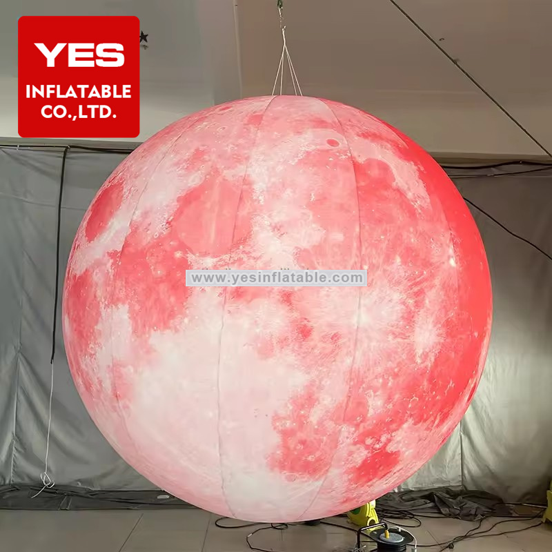 Hot Sale Inflatable Ball Model Space Theme Party Decoration Pink Inflatable Planet With Led Light