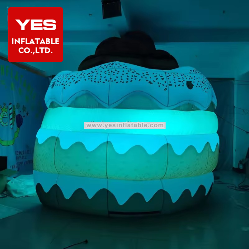 Customized Inflatable Ice Cream Shape Tent Inflatable Cartoon Tent With Led Light