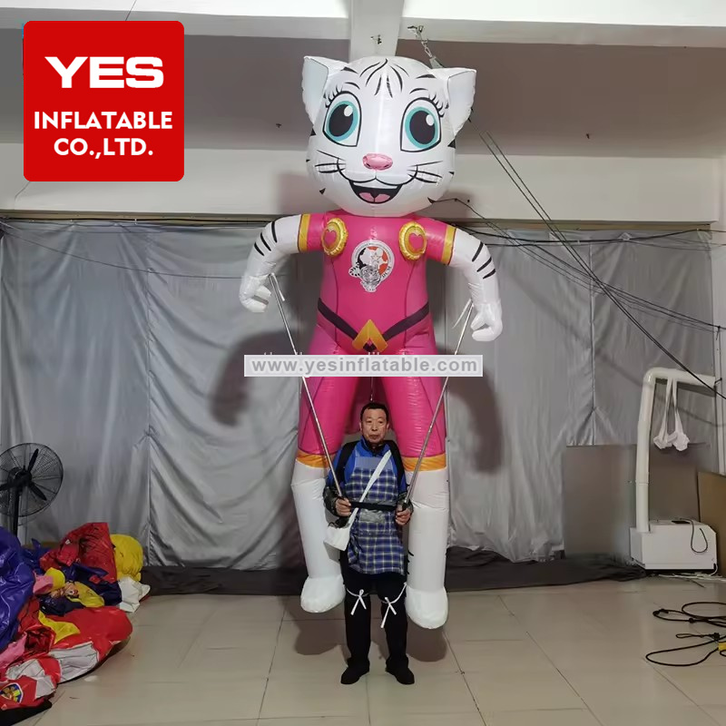 Festival Parade Inflatable Cartoon Animal Costume Pink Inflatable Tiger Costume