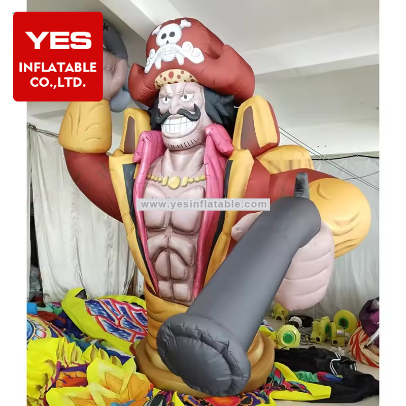 Amusement Park Decoration Giant Inflatable Cartoon Charater Model Inflatable Pirate With Pistol