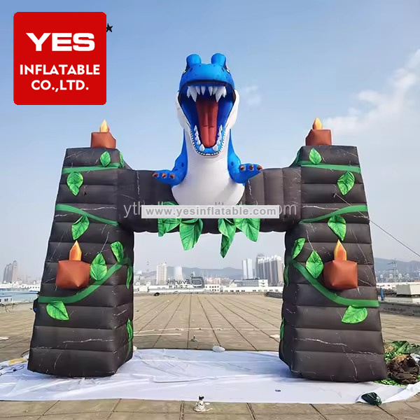 Custom dinosaur park event entrance inflatable dinosaur arch