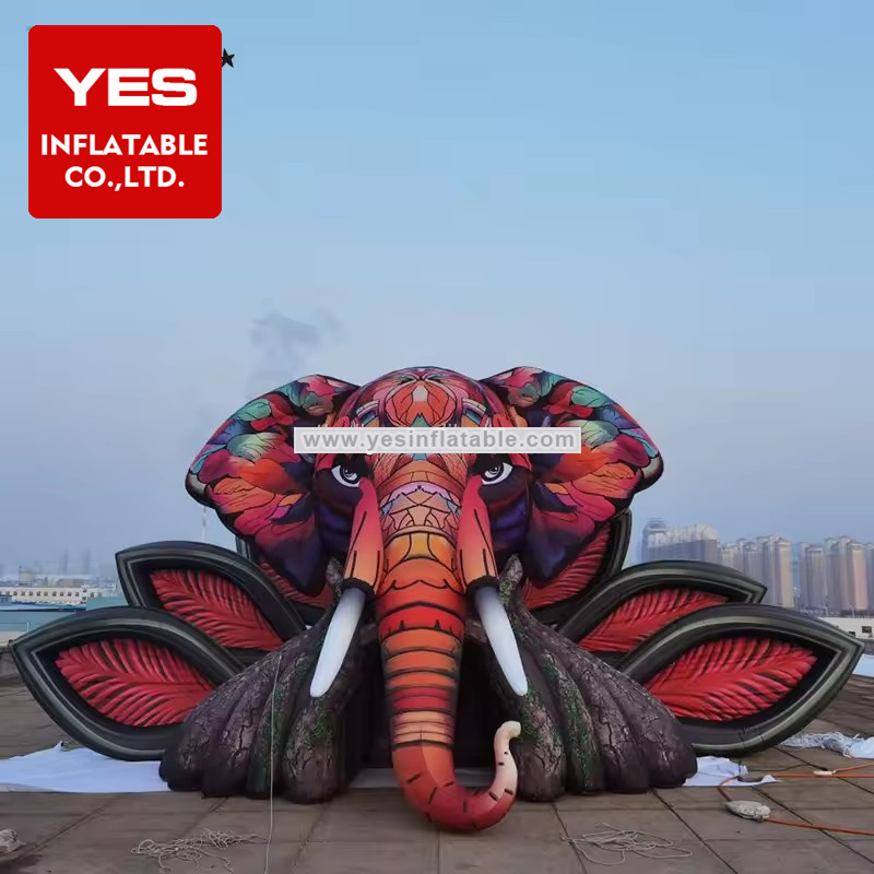 Music Festival Custom Giant Inflatable Elephant Head Stage