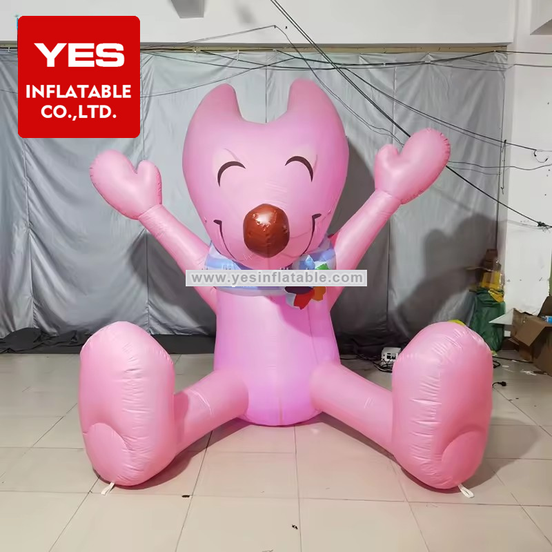 Customized advertising marketing pink little fox inflatable carnival mascot