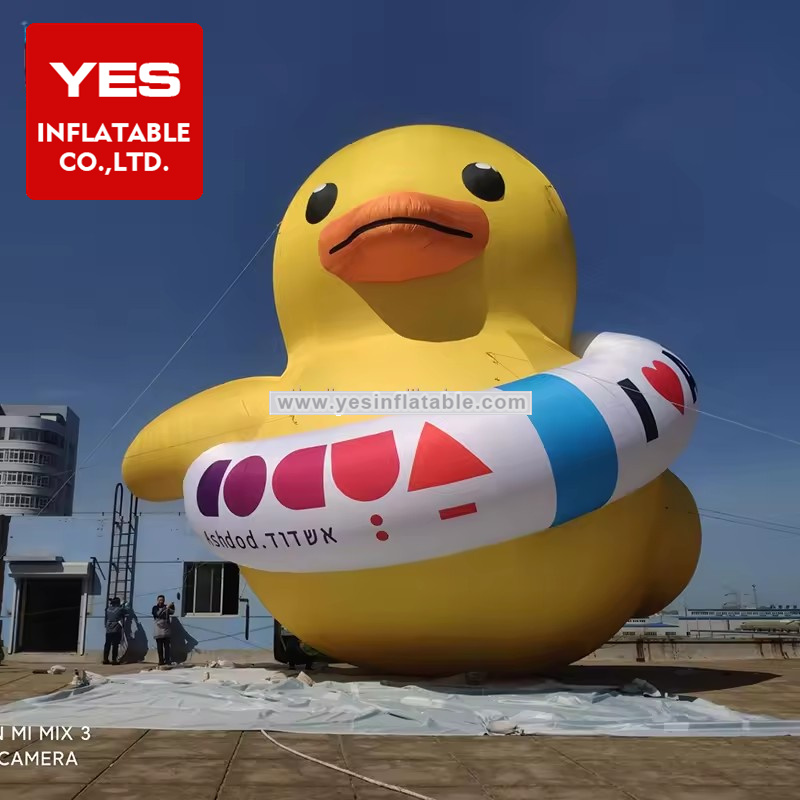 Big Inflatable Animal Model Inflatable Yellow Duck For Outdoor Advertising