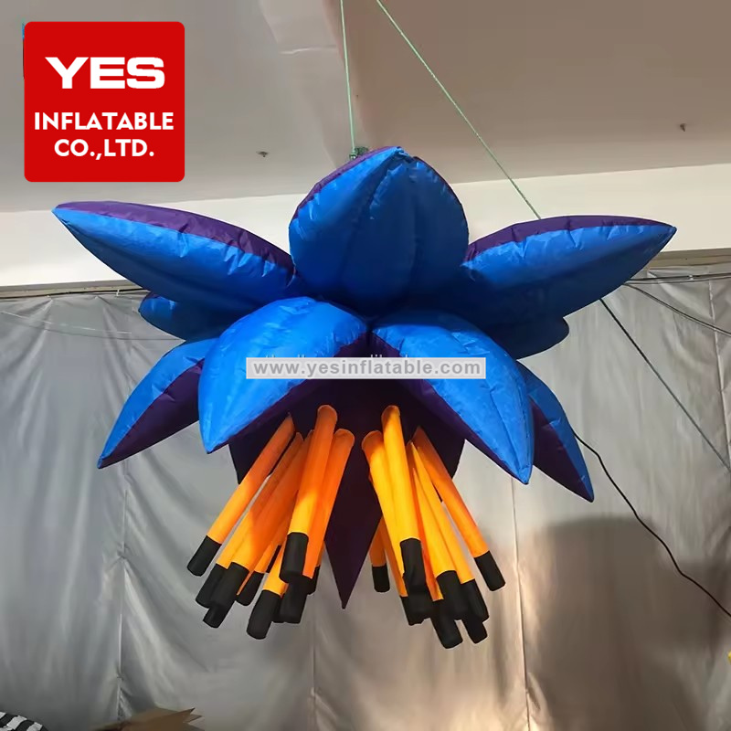 Ceiling color changing LED flower balloon lighting inflatable flower for decoration