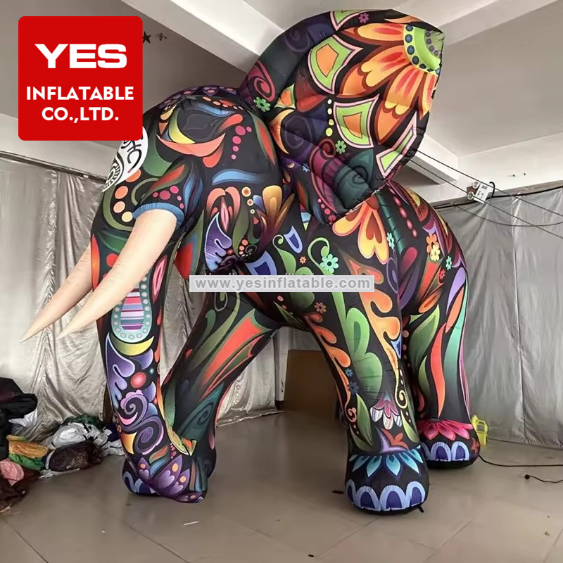 Customized giant advertising tattoo inflatable mascot big inflatable mandala elephant