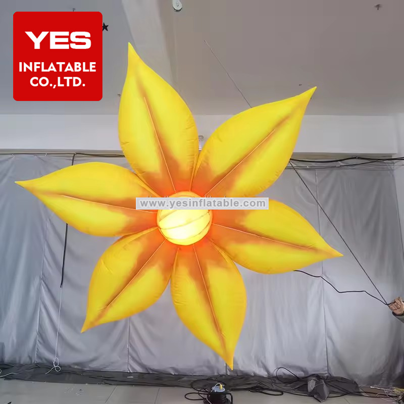 Nightclub inflatable decoration hangable hung yellow inflatable flowers