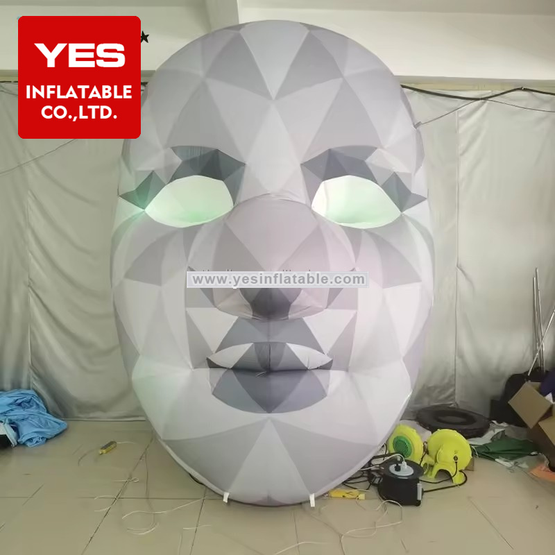 Giant Inflatable Halloween Decoration Inflatable Clown Mask With Led Light