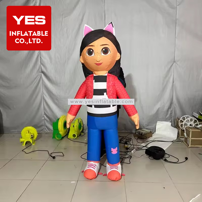 Giant Inflatable Cartoon Charater Model Inflatable Girl With Hair Clip