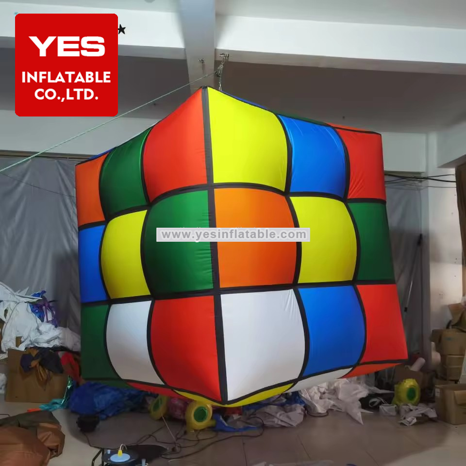 Hot Sale Hanging Inflatable Rubik Cube Model For Advertising Event