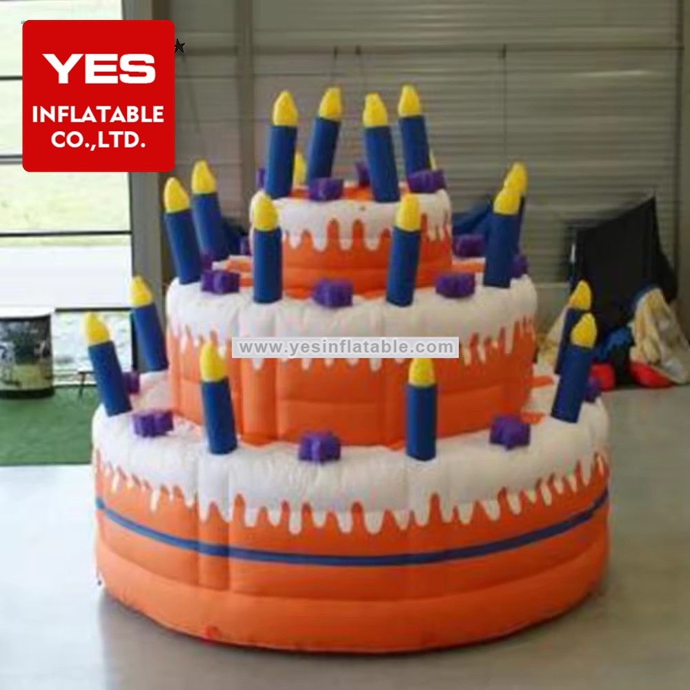 Customized Giant Inflatable Birthday Cake Model For Birthday Decoration