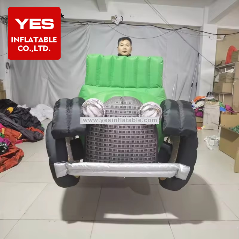 Customized Car Exhibition Parade Walking Inflatable Performance Costume Green Inflatable Car Costume