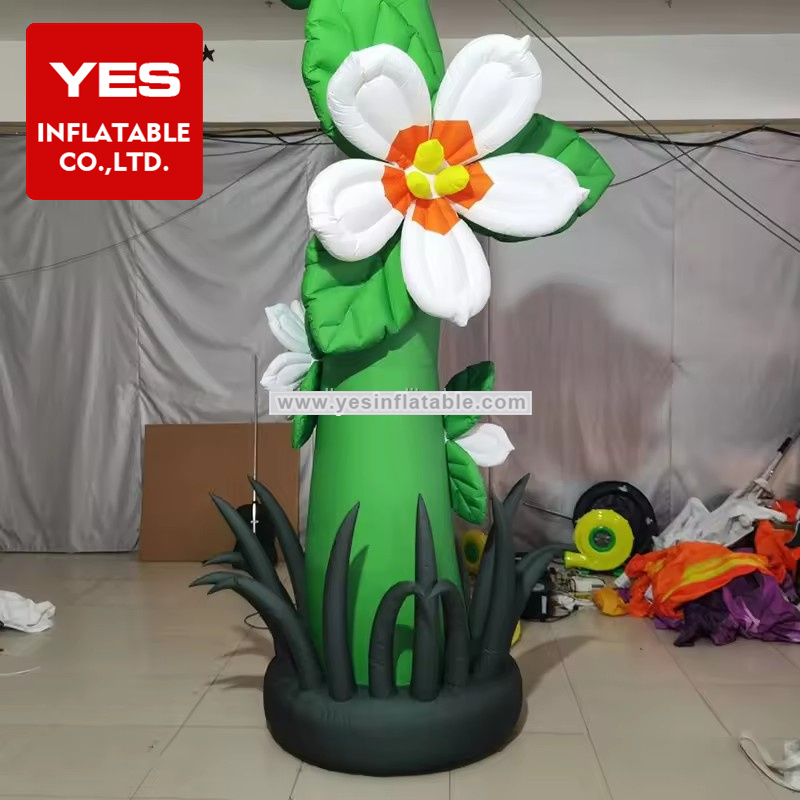 Stage Props Inflatable Plant Model White Inflatable Tube Flower