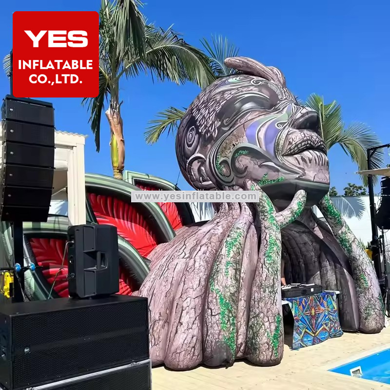 Concert Stage Decoration Giant Jungle Style Air Blow Up Tunnel Figure Model Inflatable Goddess