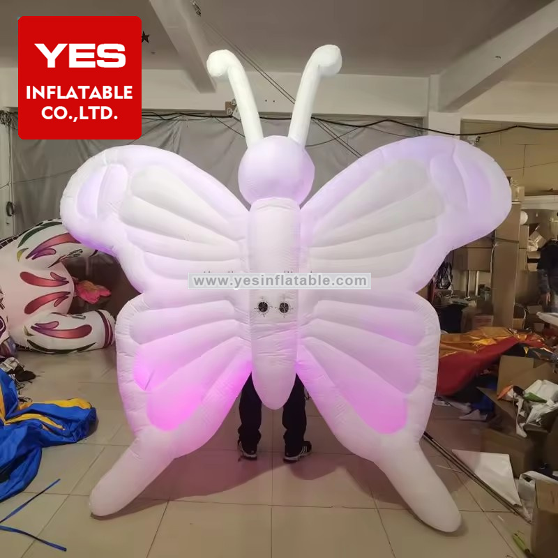 Holiday performance dancing parade balloon walking white butterfly inflatable wings costume