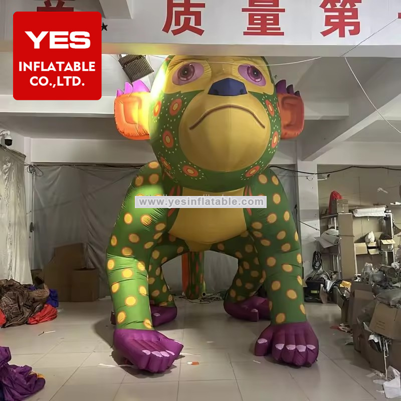 Funny Inflatable Cartoon Animal Model Green Inflatable Monkey