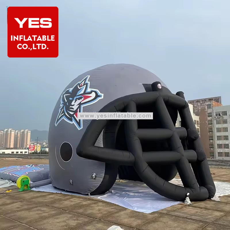 Giant outdoor used inflatable sports tunnel / American football tunnel / inflatable player helmet for customized