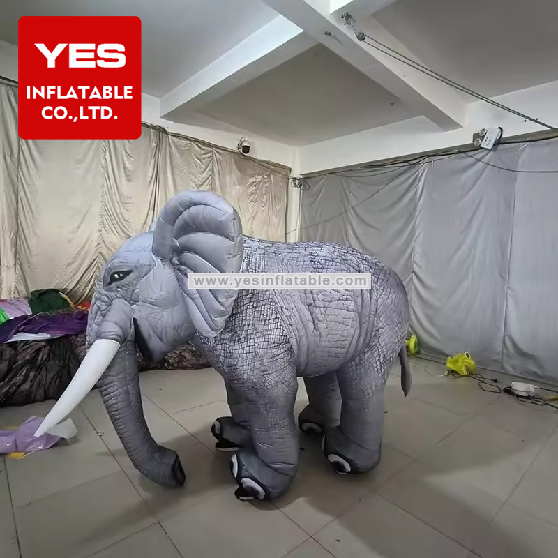 High Quality Inflatable Walking Cartoon Gray Inflatable Elephant Costume