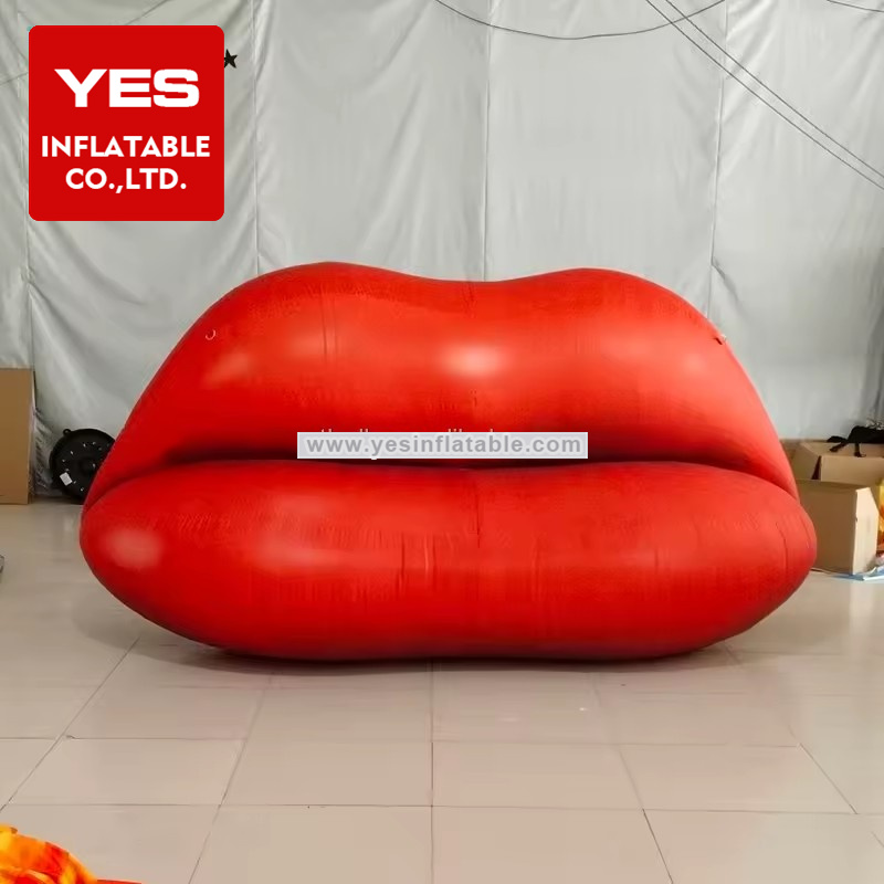 Customized Stage Decoration Giant Advertising Inflatable Mouth Sexy Inflatable Red Lip