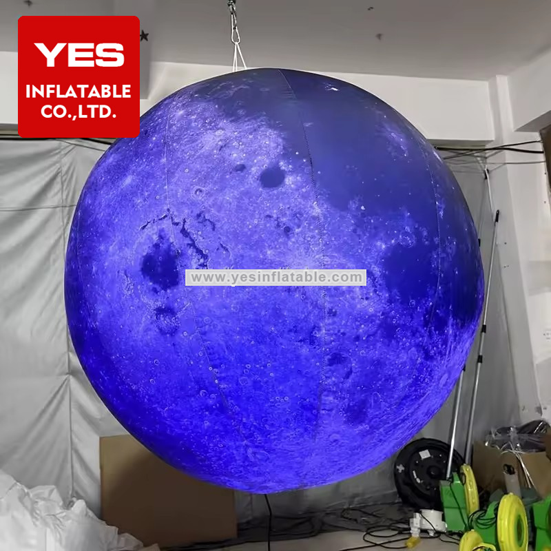 Hot Sale Giant Led Light Inflatable Planet Model Hanging Inflatable Moon Ball