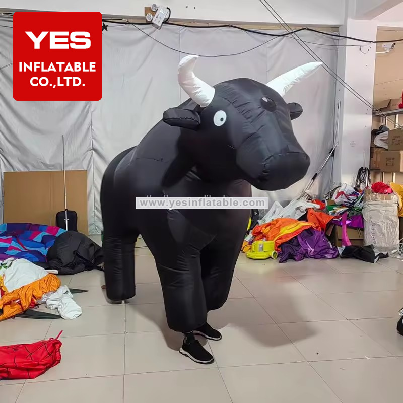 Cosplay Fancy Party Inflatable Animal Costume Inflatable Black Buffalo Costume