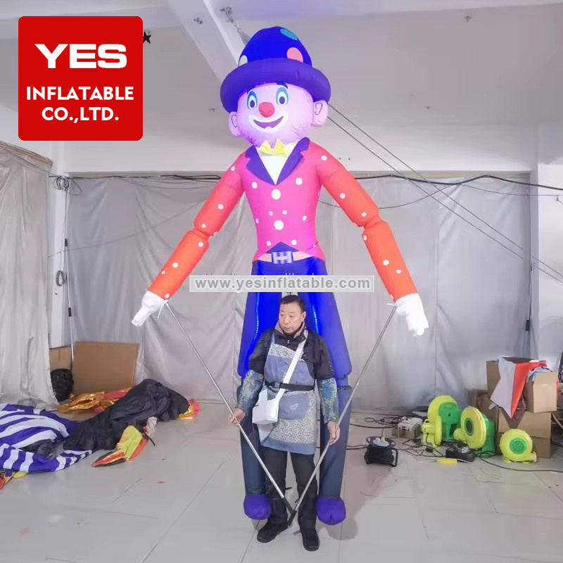 Holiday Inflatable Parade Costume Inflatable Clown Puppet With Led Light