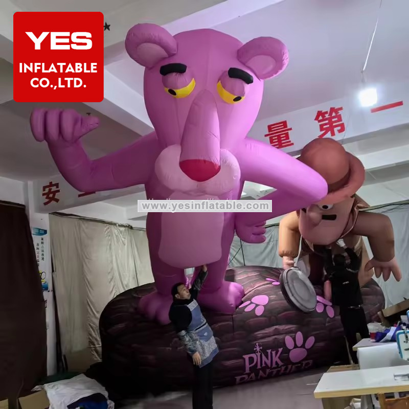 Cute Inflatable Cartoon Animals Model Pink Inflatable Panther