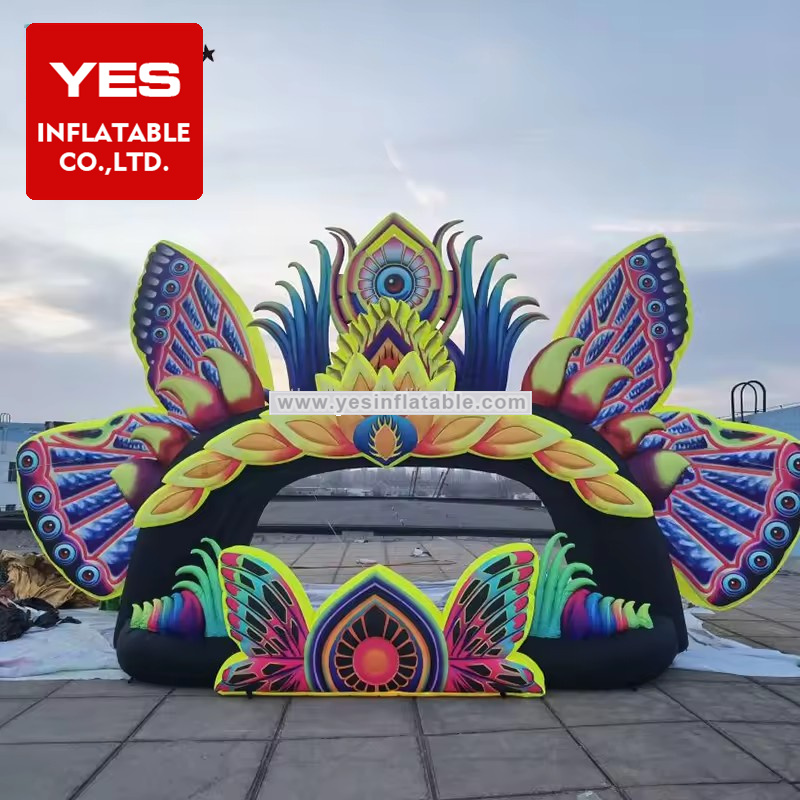 Music Festival Custom Inflatable Stage Inflatable Butterfly Stage