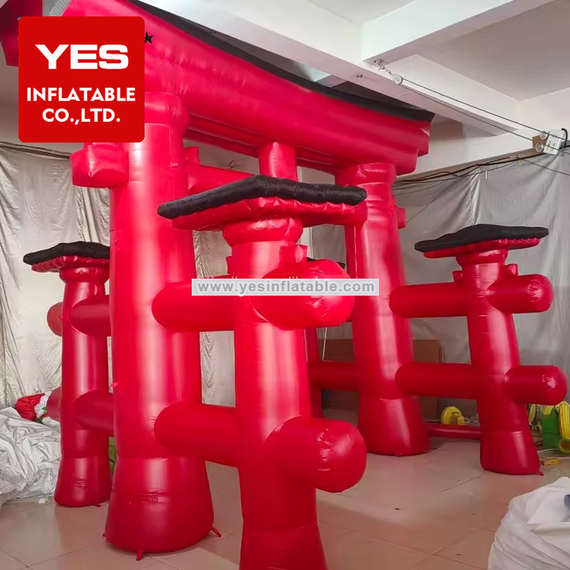 air blow decoration shinto gate festival red shrine arch traditional inflatable japan door