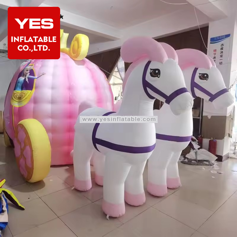 Customized Pink Inflatable Princess Car Inflatable Carriage Tent