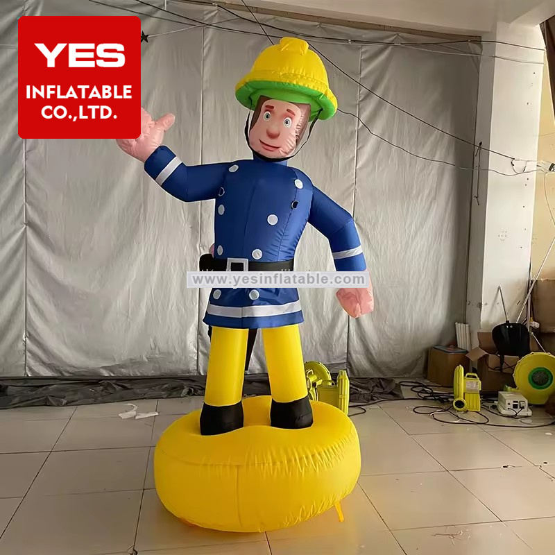 Customized Inflatable Fireman Cartoon For Event Advertising