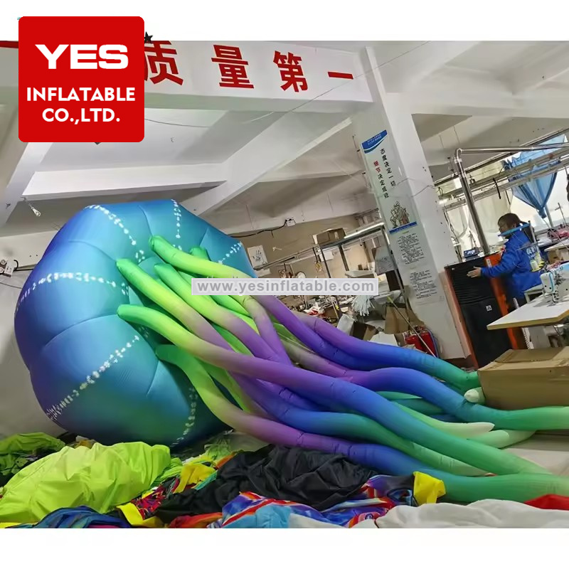 Giant Colourful Hanging Inflatable Jellyfish For Ocean Theme Party Decoration