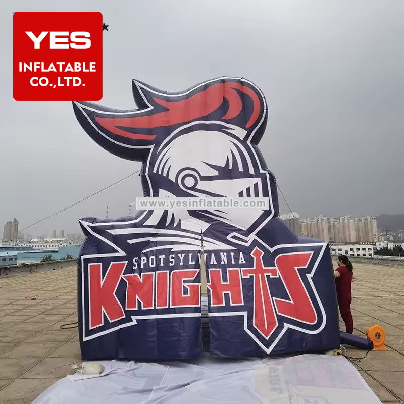 Inflatable Knights Football Giant inflatable spartan Helmet Tunnel Entrance