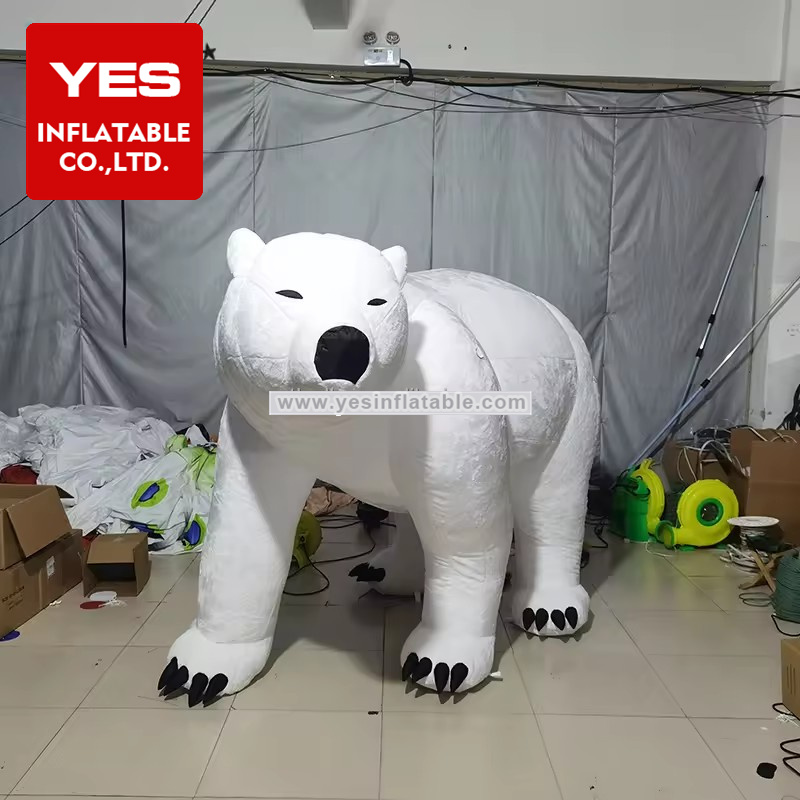 Advertising High Quality Lovely Inflatable fur bear animal cartoon mascot model for display