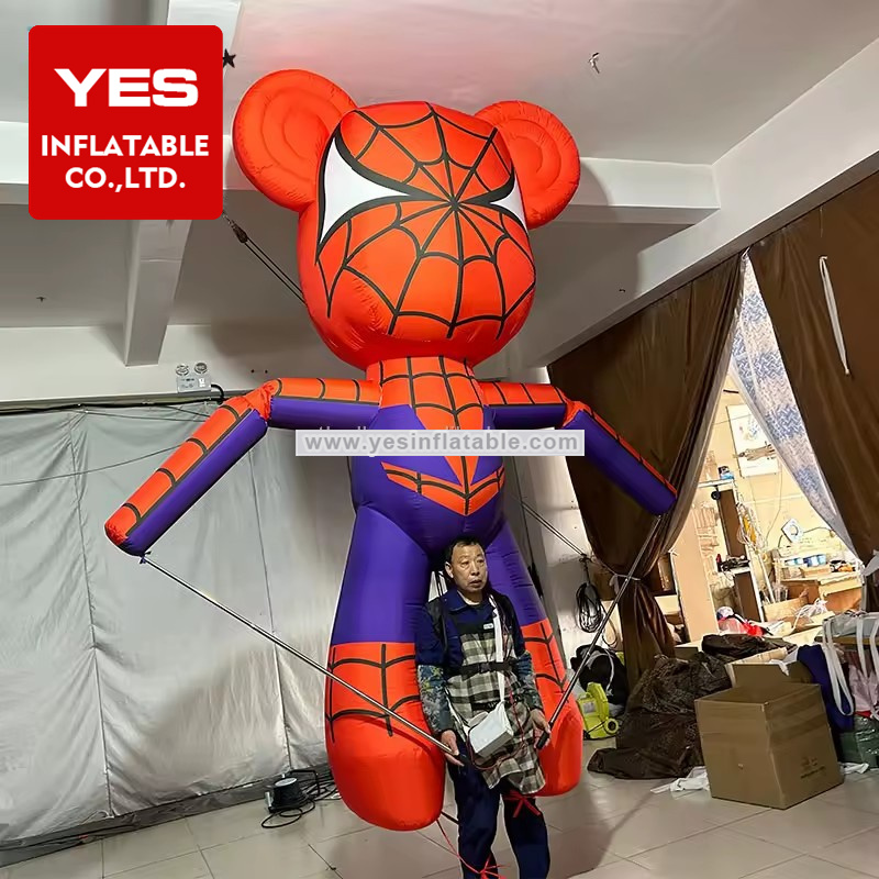 Shopping Mall Inflatable Parade Costume Red Inflatable Bear Costume