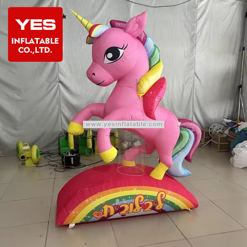 Birthday Party Decoration Inflatable Cartoon Animal Model Pink Inflatable Unicorn