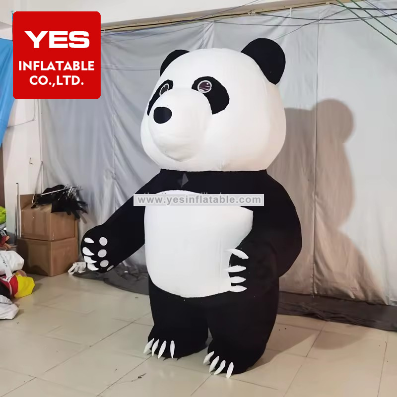 Chinese Inflatable Mascot Performance Costumes Walking Inflatable Pandas Costume For Sale