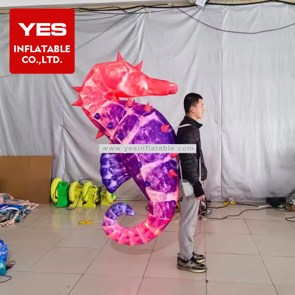 Beautiful Inflatable Ocean Animal Costume Inflatable Seahorse Costume With Led Light