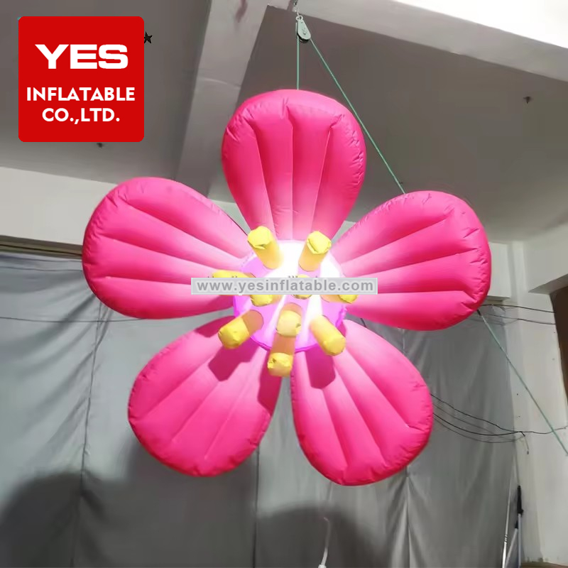 Wedding party inflatable decoration hangable LED light inflatable flower